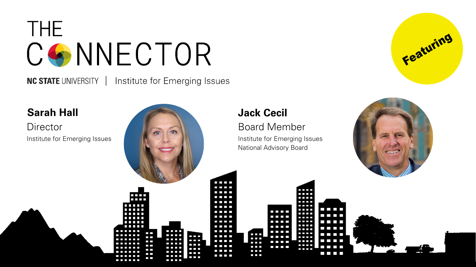 Image announcing episode 24 of The Connector Podcast featuring IEI Director Sarah Hall and IEI National Advisory Board Member Jack Cecil as guests.