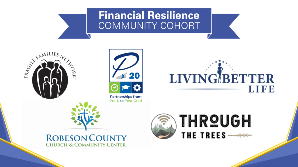 Logos of the five organizations included in the financial resilience community cohort